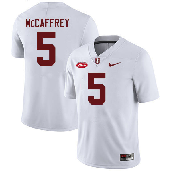 Christian McCaffrey Stanford Jersey,Stanford Cardinal #5 Christian McCaffrey Football Jersey-White